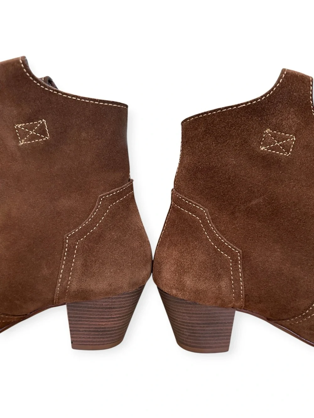 ZARA Trafaluc Brown Suede Western Cowboy Ankle Boots US Size 8 Made in Spain